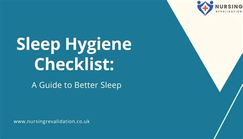 Sleep Hygiene Checklist A Guide To Better Sleep Nursing Revalidation