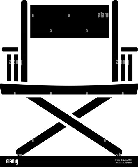 Directors Chair Glyph Icon Silhouette Symbol Negative Space Vector