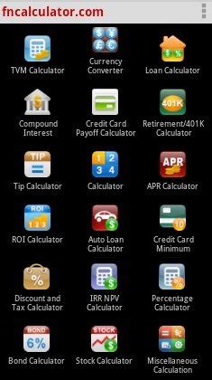 Financial calculators can help you with budgeting, loans, mortgages, retirement and more. Free Android Calculator App with 18 Types of Calculators