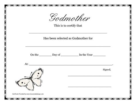 Free Printable Godparent Certificates Printable Godmother