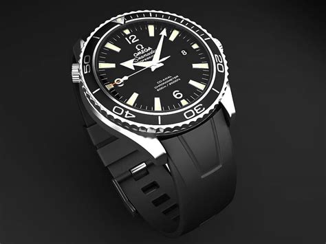Omega Seamaster Planet Ocean Rubber Band Watch 3d Model By Squir