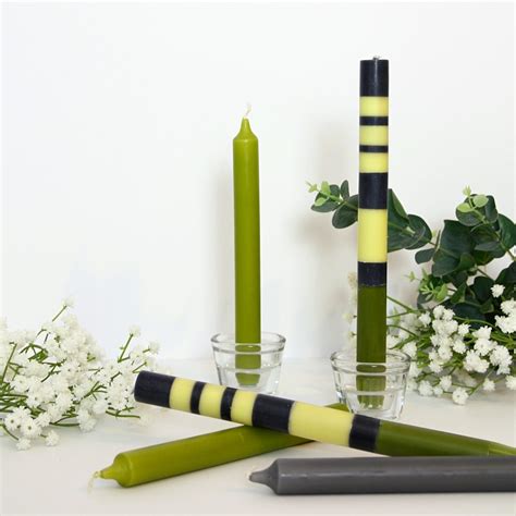 Olive Green Dinner Candles Home Equals Happy Independent Homeware