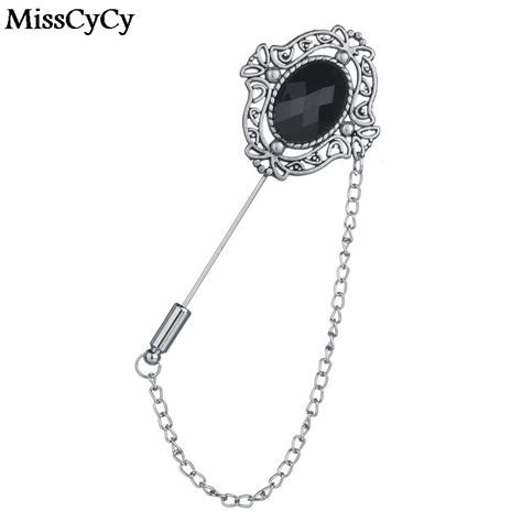 Misscycy 2016 Vintage Brooches Unisex Collar Pins Resin Lapel Pin