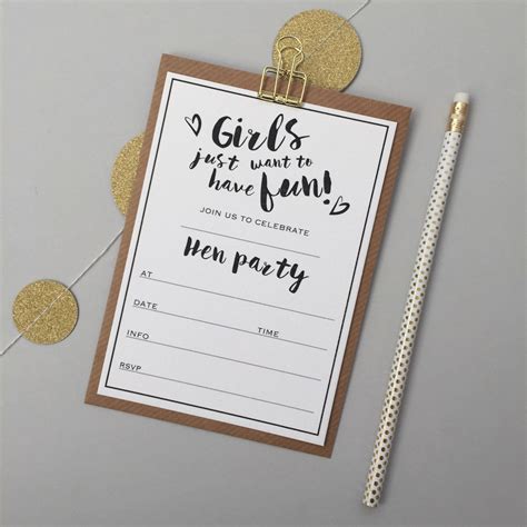 Hen Party Invites Hen Party Invitations Pack Pack Of Hen Party