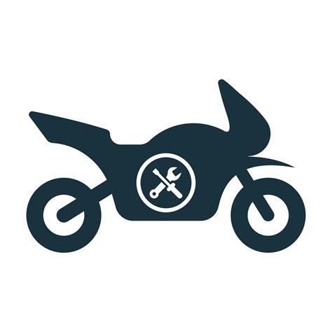 Motorbike Workshop Silhouette Logo Motorcycle With Wrench Screwdriver