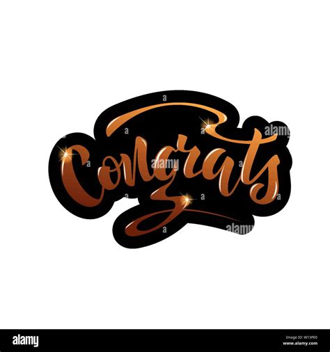 Vector Illustration With Handwritten Phrase Congrats Lettering Stock Vector Image And Art Alamy