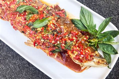 Deep Fried Whole Fish With Thai Basil Chilli Sauce Asian Inspirations