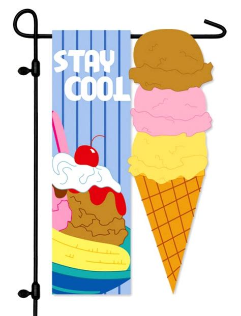 Stay Cool Ice Cream Artistic Garden Flag Mini Flags EBay