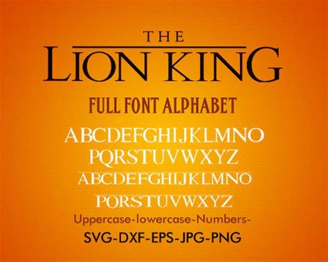 The Lion King Font Alphabet Svg Simba Svg Font Silhouette