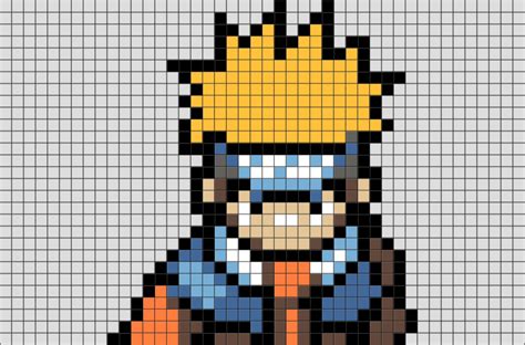 Easy Naruto Pixel Art Grid