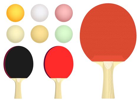 Table Tennis Racket Vector Design Illustration Set Isolated On White