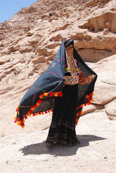 Egyptian Bedouin Woman Wearing Traditional Bedouin Attire Of South Sinai Northeastern Egypt