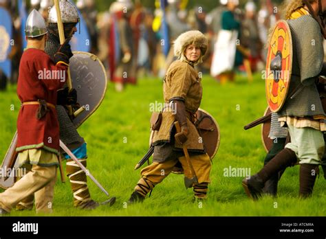 Re Enactment Of The Battle Of Hastings On The Actual Battlefield In