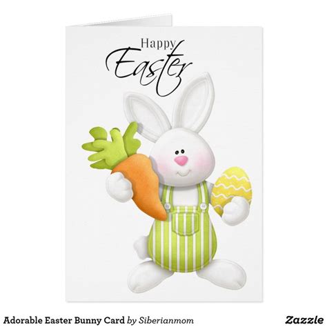Adorable Easter Bunny Card Zazzle Holiday Design Card Easter Bunny