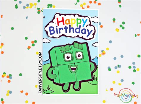 Numberblocks Happy Birthday Card Etsy Uk