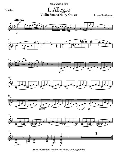Beethoven Spring Sonata Sheet Music Link