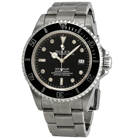 rolex pre owned rolex sea dweller black dial stainless steel men s watch 16600bkso pre owned