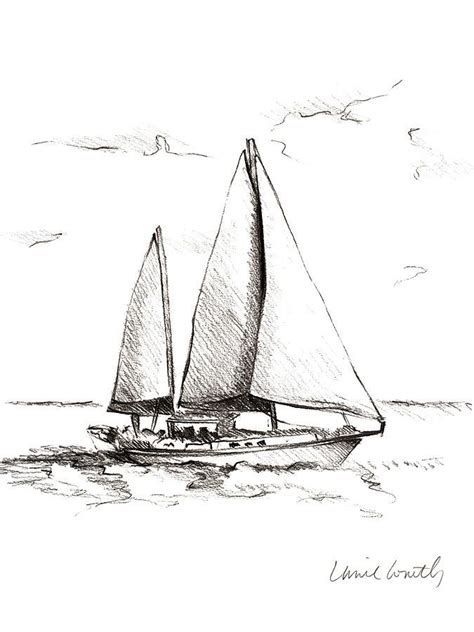 Sail Boat Drawing Sketch In 2020 Boat