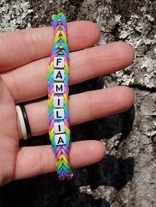Personalized Rubber Band Bracelet Rainbow Loom Name Bead Word Best