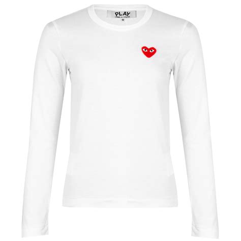 Comme Des Gar Ons Play T Classic Long Sleeved Red Heart T Shirt