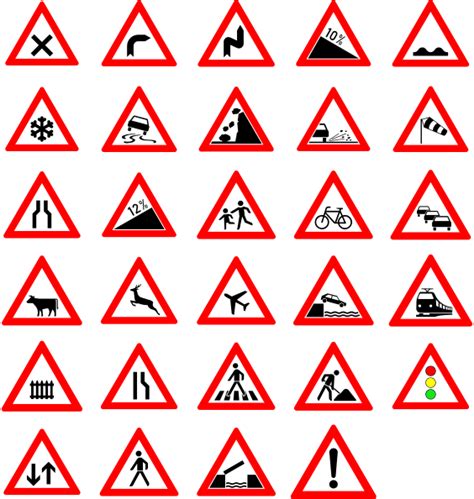 Traffic Street Road Signs Clip Art 103678 Free Svg Download 4 Vector