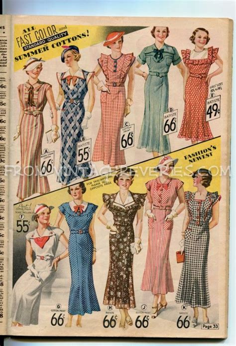 1935 summer dress fashions 1930s fashion vintage fashion retro fashion