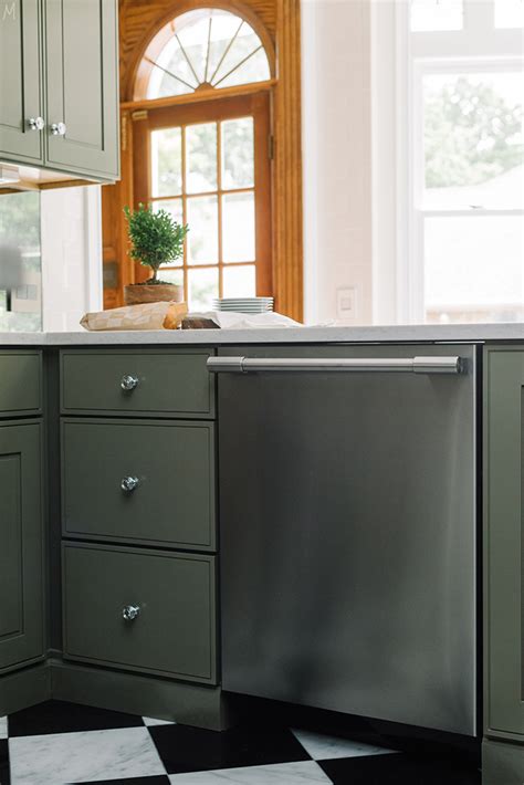 The Makerista Kitchen Makeover Reveal Portrait Green Cabinets