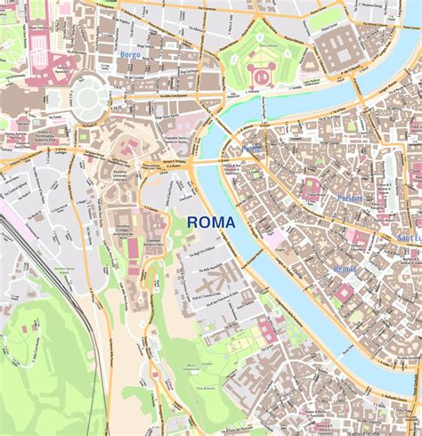 Roma City Map Laminated Wall Map Of Rome Italy