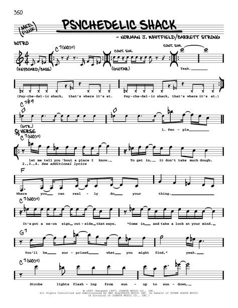 Maybe you would like to learn more about one of these? The Temptations "Psychedelic Shack" Sheet Music Notes, Chords | Download Printable PDF 473681 Score
