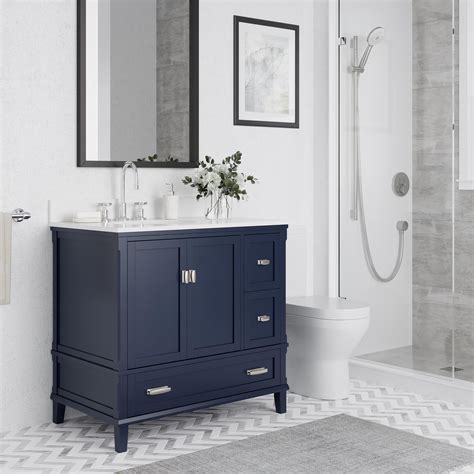 Dhp Otum Inch Bathroom Vanity With Sink Navy Blue Walmart Com