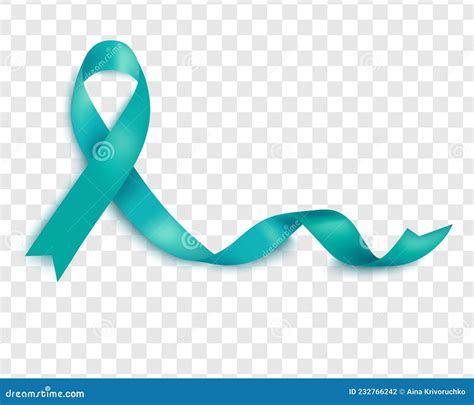 Realistic Teal Ribbon Awareness Sexual Assault Month Poster Vector