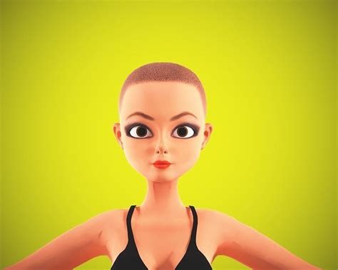 Cartoon Female Character Free Vr Ar Low Poly 3d Model Rigged Cgtrader