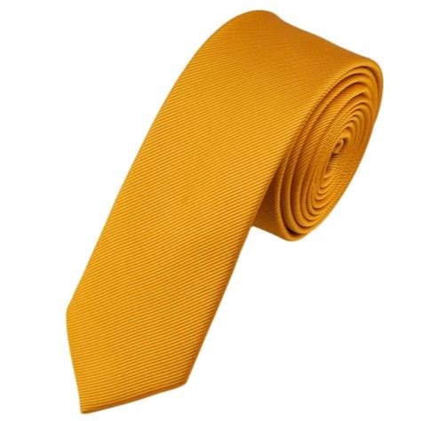 Plain Gold Silk Skinny Tie From Ties Planet Uk