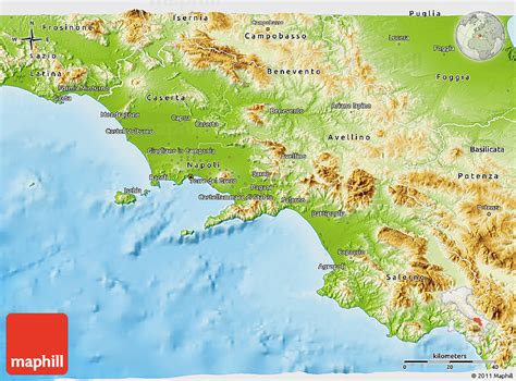 Physical 3d Map Of Campania