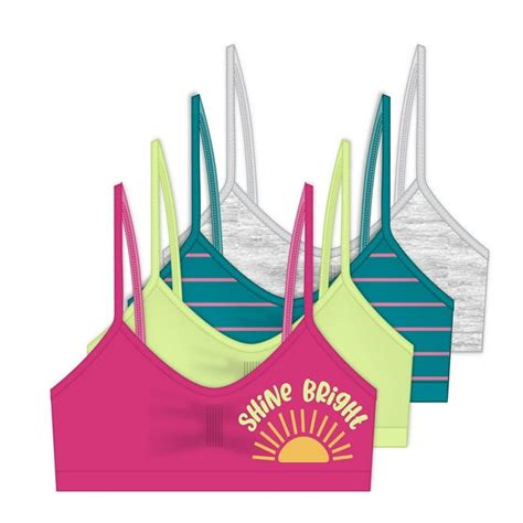 icy hot teenage girls training bra 4 pack stretch cotton crop cami bralette size small