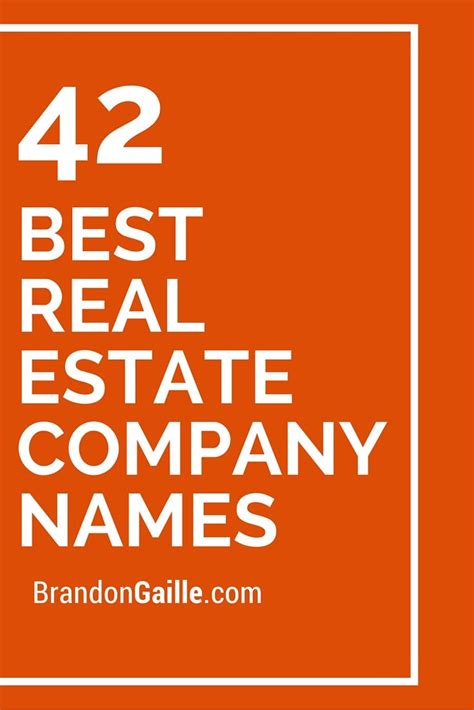 Here is the complete list of top asset management companies which you should definitely consider while investing. 350 Best Real Estate Company Names of All-Time | Real ...