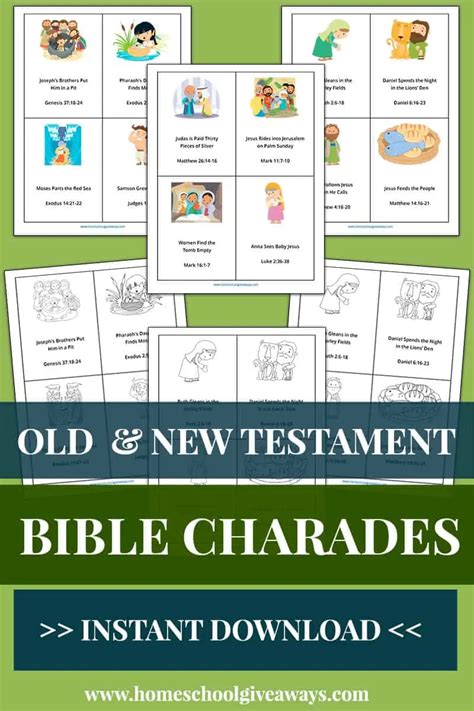 Printable Bible Charades Cards Old And New Testament