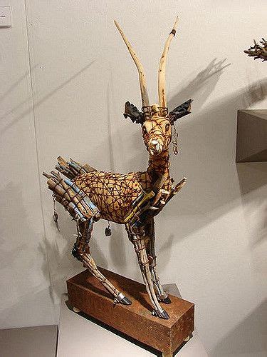 Geoffrey Gorman Borealis Wood Cloth Metal Found Objects 34 X 16 X