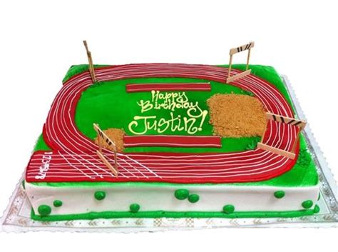 Track And Field Cake Three Brothers Bakery Running Cake Sport Cakes Track And Field