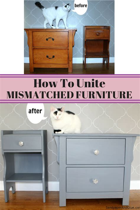 Transformed Mismatched Furniture Pieces Into A Cohesive