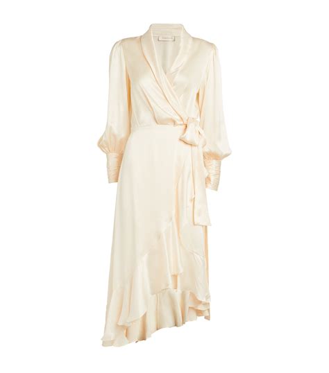 ZIMMERMANN Silk Wrap Midi Dress | Harrods US