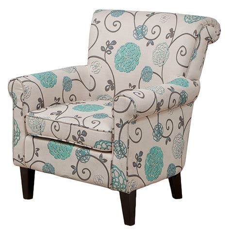 Noble House Wren Club Chair Blue Floral 234490 Best Buy