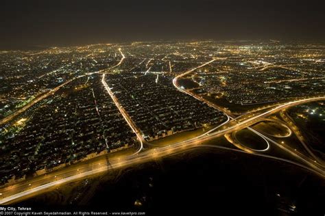 Tehran Iran Nightlights Tehran Airplane View Picture