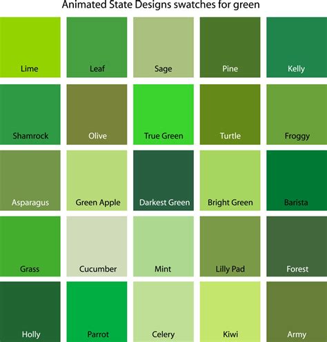 Color Swatches For Cyan Yellow Yellow Green And Green Lime Green