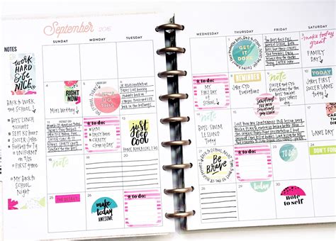 September Monthly And Weekly In The Rose Gold Horizontal Happy Planner