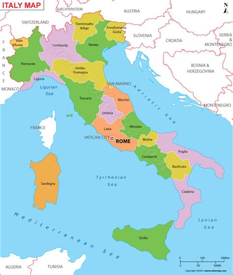 Italy Map Map Of Italy Italy Regions Map Map Of Italy Cities Map Of