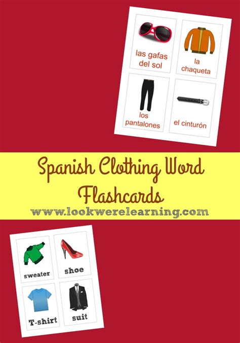 Printable Spanish Flashcards Spanish Clothing Flashcards Look Were