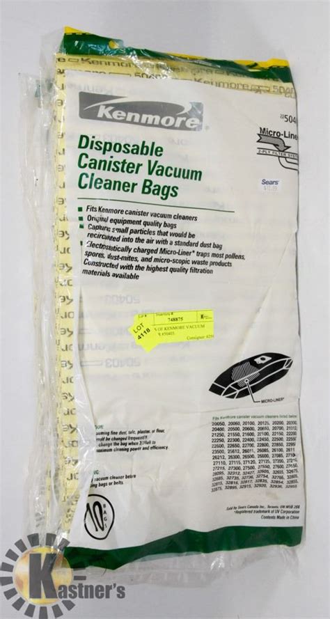 3 PACKS OF KENMORE VACUUM BAGS FOR #50403. - Kastner Auctions