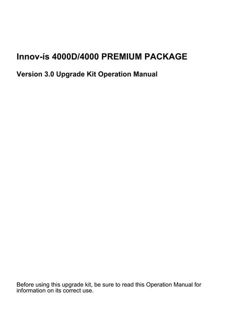 Brother Innov-is 4000D/4000 - Operation Manual for PREMIUM PACKAGE