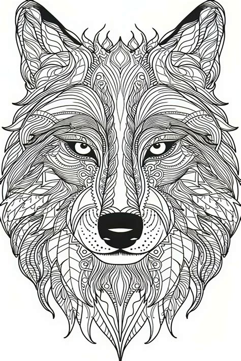 Wolf Face Zentangle Hand Drawn Illustration 23578046 Stock Photo